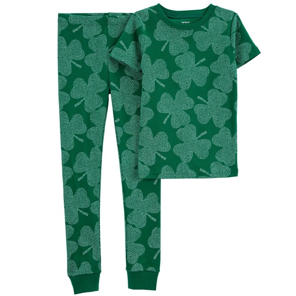 Carter's Other - Carter’s Kids Lucky Clover Shamrocks Shirt and Pants Pajamas